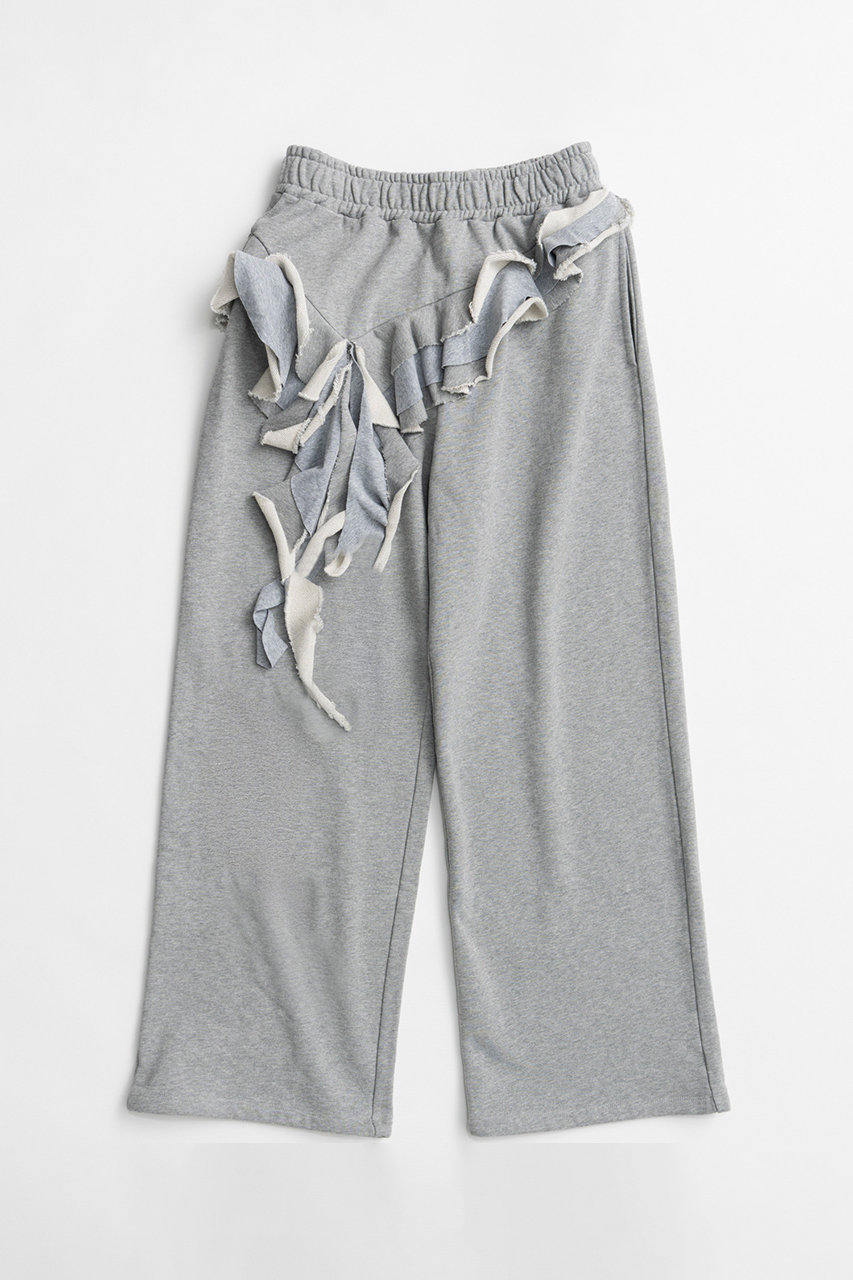 MAISON SPECIAL Drop Frill Sweatpants / ドロップフリルスウェットパンツ (GRY(グレー), 36) メゾンスペシャル ELLE SHOP