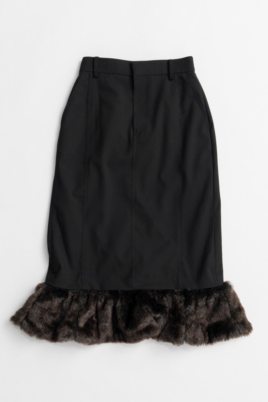 MAISON SPECIAL Fur Hem 2WAY Skirt / ファーヘム2WAYスカート (BLK(ブラック), 38) メゾンスペシャル ELLE SHOP