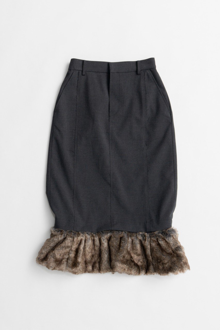 MAISON SPECIAL Fur Hem 2WAY Skirt / ファーヘム2WAYスカート (GRY(グレー), 38) メゾンスペシャル ELLE SHOP