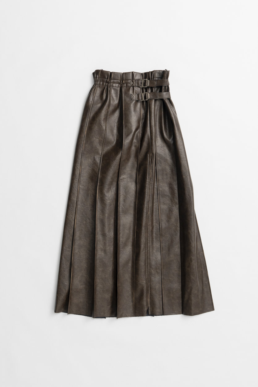Faux Leather Pleated Skirt / フェイクレザープリーツスカート