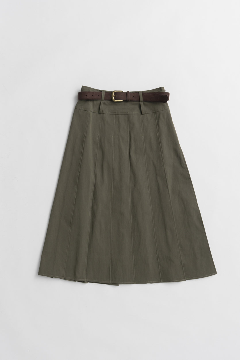 MAISON SPECIAL Double Waist Pleated Skirt / ダブルウエストプリーツスカート (KHK(カーキ), 36) メゾンスペシャル ELLE SHOP