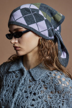 メゾンスペシャル/MAISON SPECIALの【予約販売】Drop-Stitch Argyle Knit Babushka / 針抜キアーガイルニットバブーシュカ(140100/140104)
