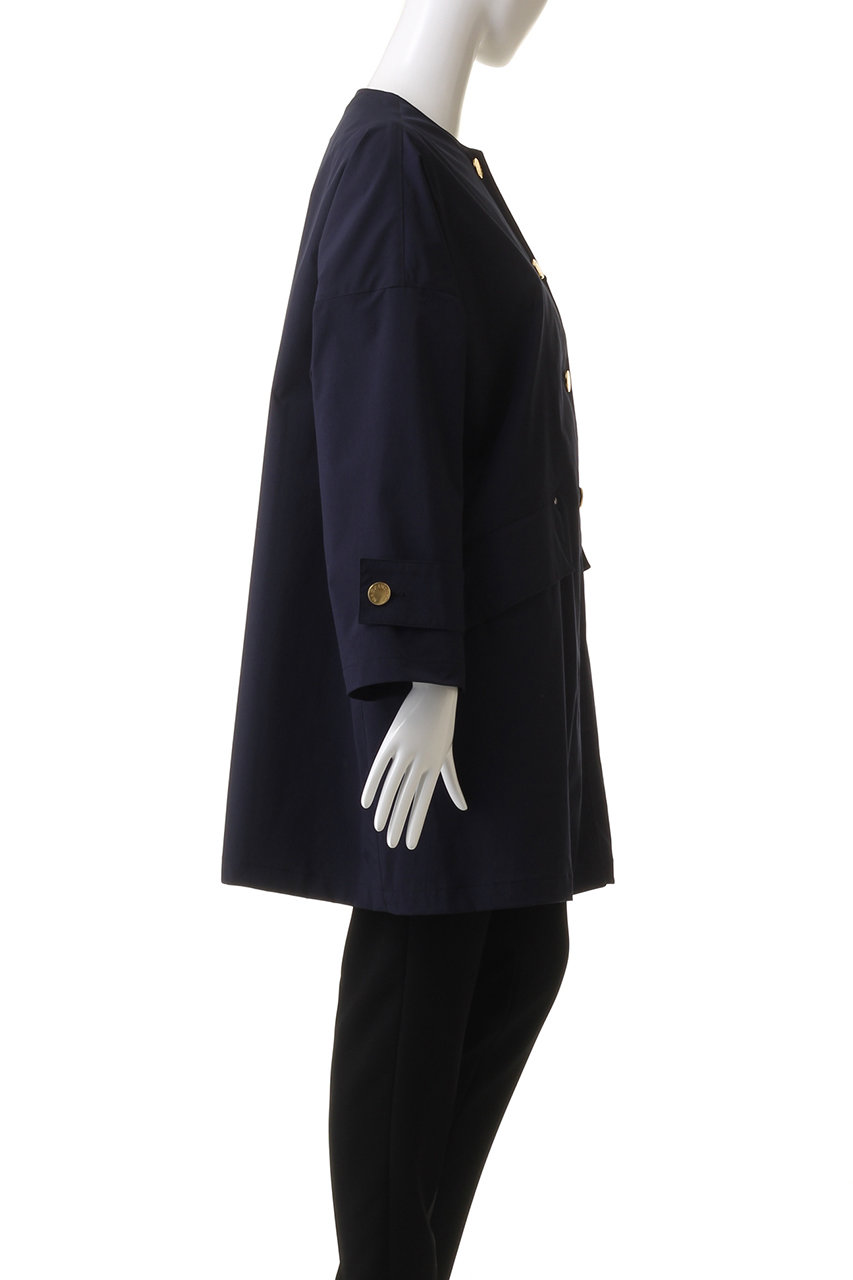 今期完売MACKINTOSHネイビーノーカラーコートHUMBIEハンビーIENA MACKINTOSH/マッキントッシュ 別注 HUMBIE ノーカラーコクーン
