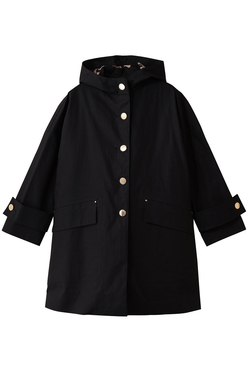 MACKINTOSH HUMBIE RAINTEC フード レオパードコート (ブラック×レオパード, 4) マッキントッシュ ELLE SHOP