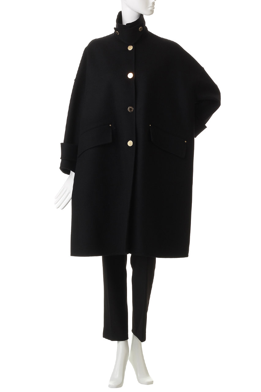 極美品★マッキントッシュ★HUMBIE★イタリア製生地ウールロングコート★黒 MACKINTOSH｜ライトウェイト メルトン ウール ハンビー ロング