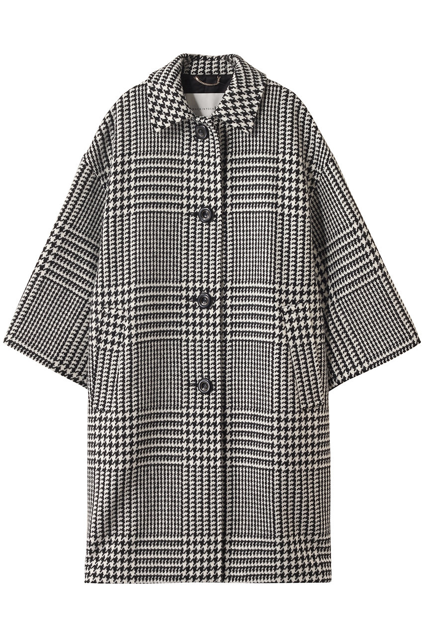 MACKINTOSH COLLIN グレンチェック ステンカラー コート (ブラックグレンチェック, 8) マッキントッシュ ELLE SHOP MACKINTOSH COLLIN グレンチェック ステンカラー コート (ブラックグレンチェック, 8) マッキントッシュ ELLE SHOP