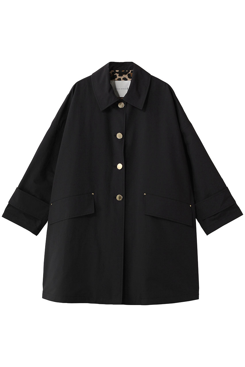 マッキントッシュ/MACKINTOSHのHUMBIE はっ水ポリエステル メタルボタンコート 裏地レオパード(ブラック/ゴールドボタン/L261HI1158ALKL)