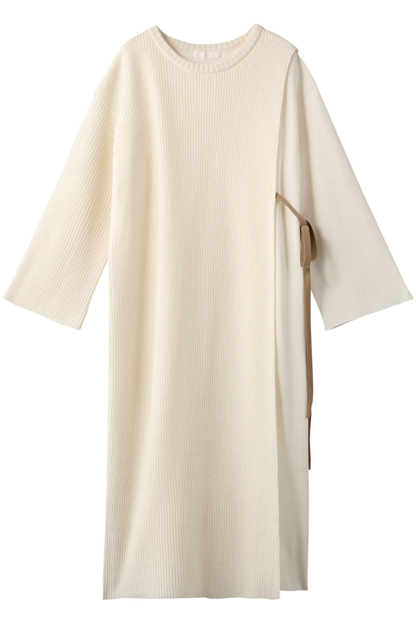 SALE 【50%OFF】 JEAN_NERET ジャン_ヌレ サーマルコンビレイヤードニットワンピース ホワイト