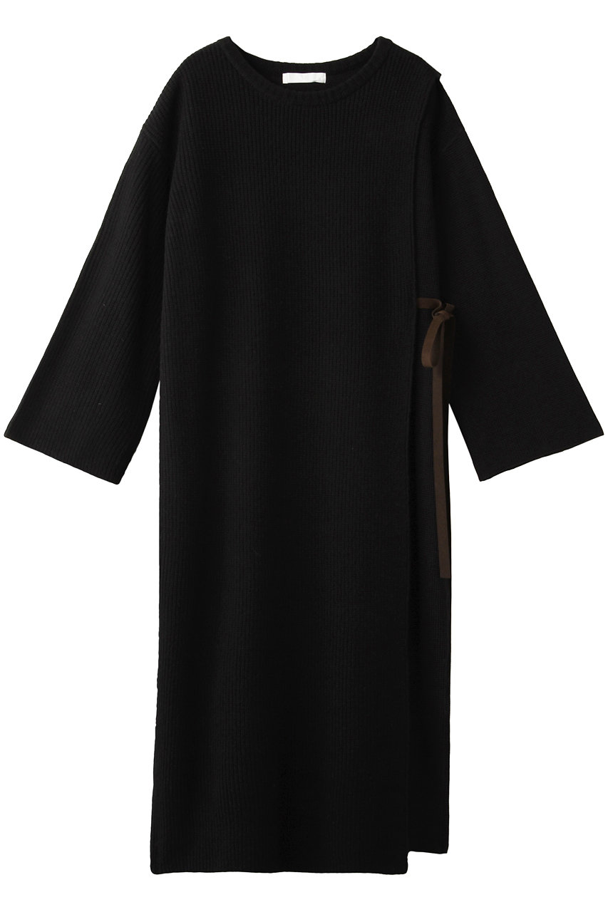 SALE 【50%OFF】 JEAN_NERET ジャン_ヌレ サーマルコンビレイヤードニットワンピース ブラック
