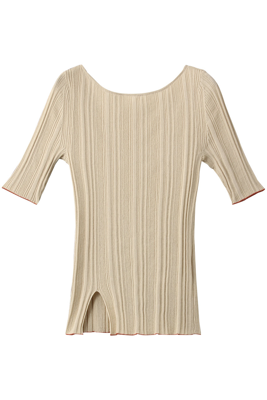 SALE 【50%OFF】 WRAPINKNOT ラッピンノット ランダムリブニットプルオーバー ライトベージュ