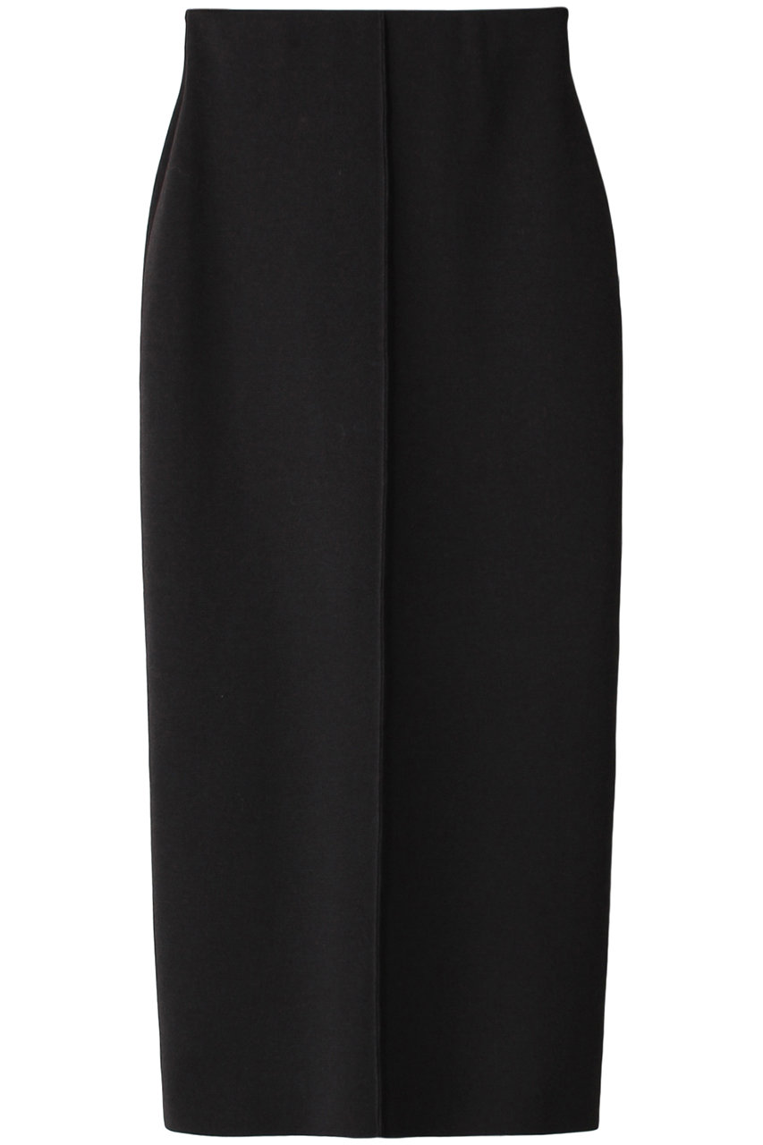 ＜ELLE SHOP＞ WRAPINKNOT ストレッチウールタイトスカート (ブラック 0) ラッピンノット ELLE SHOP画像