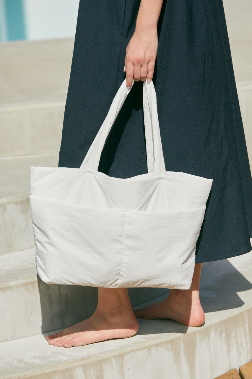 限定1点！Merci Paris リネントートバッグ　オプティカルホワイト キャンバス保冷トート（S）[MARKLESS STYLE TR-0769