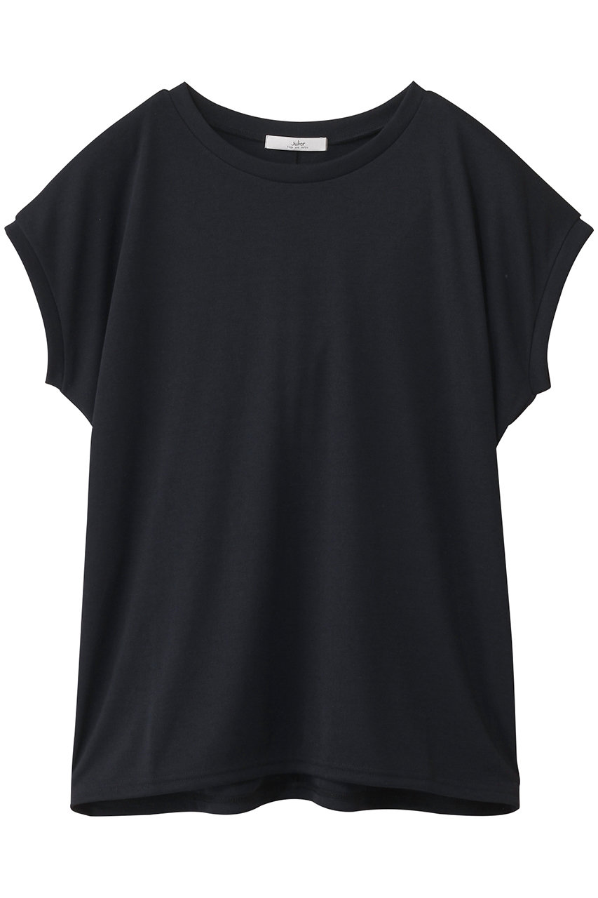Julier 【定番】フィールフライス半袖トップス (ネイビー, F) ジュリエ ELLE SHOP Julier 【定番】フィールフライス半袖トップス (ネイビー, F) ジュリエ ELLE SHOP