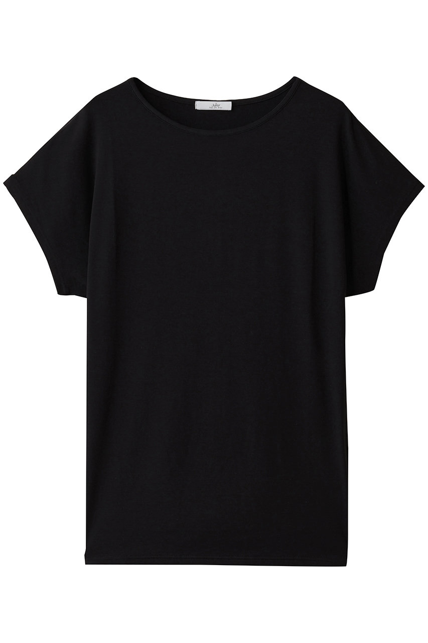 Julier エコリヨセル半袖トップス (ブラック, F) ジュリエ ELLE SHOP Julier エコリヨセル半袖トップス (ブラック, F) ジュリエ ELLE SHOP