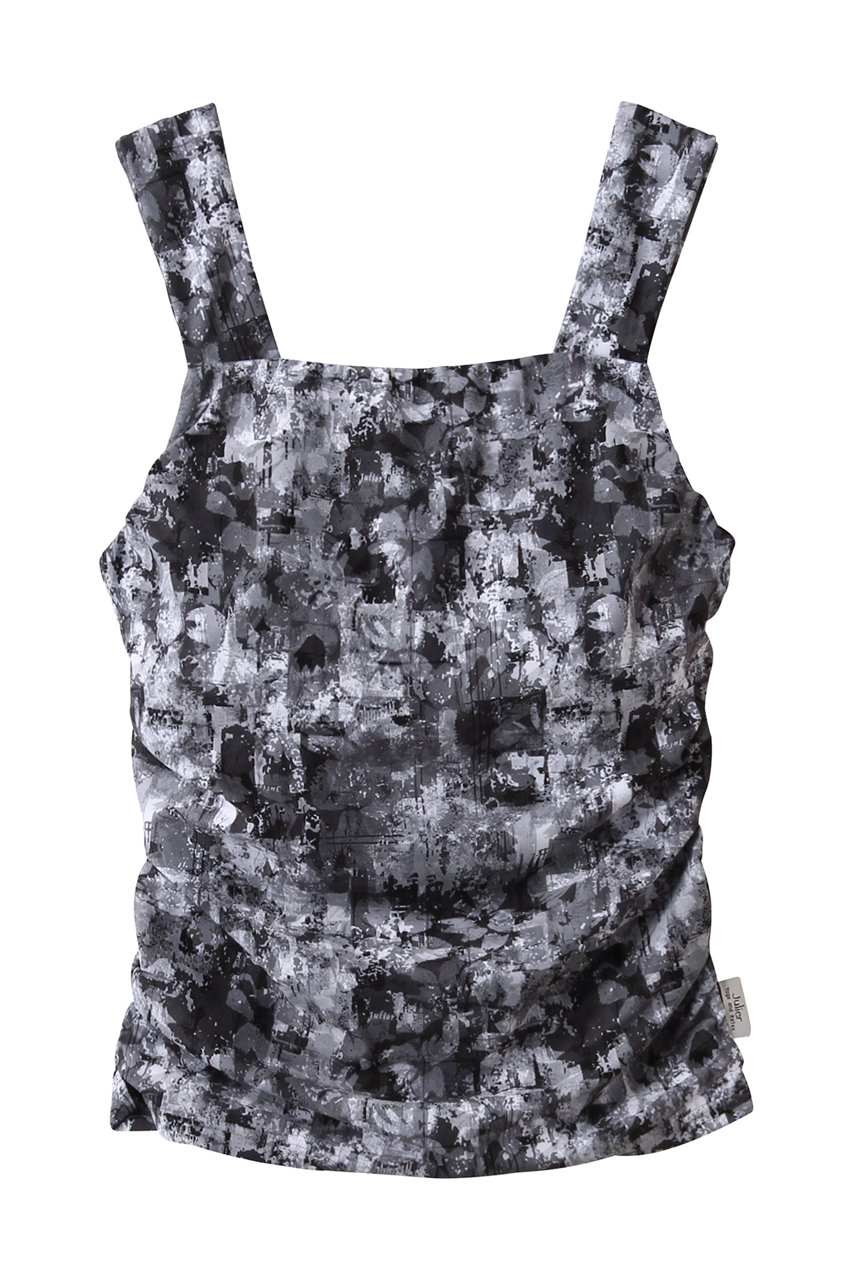 Julier sandflowerプリントミドルトップス (グレー系, 0) ジュリエ ELLE SHOP