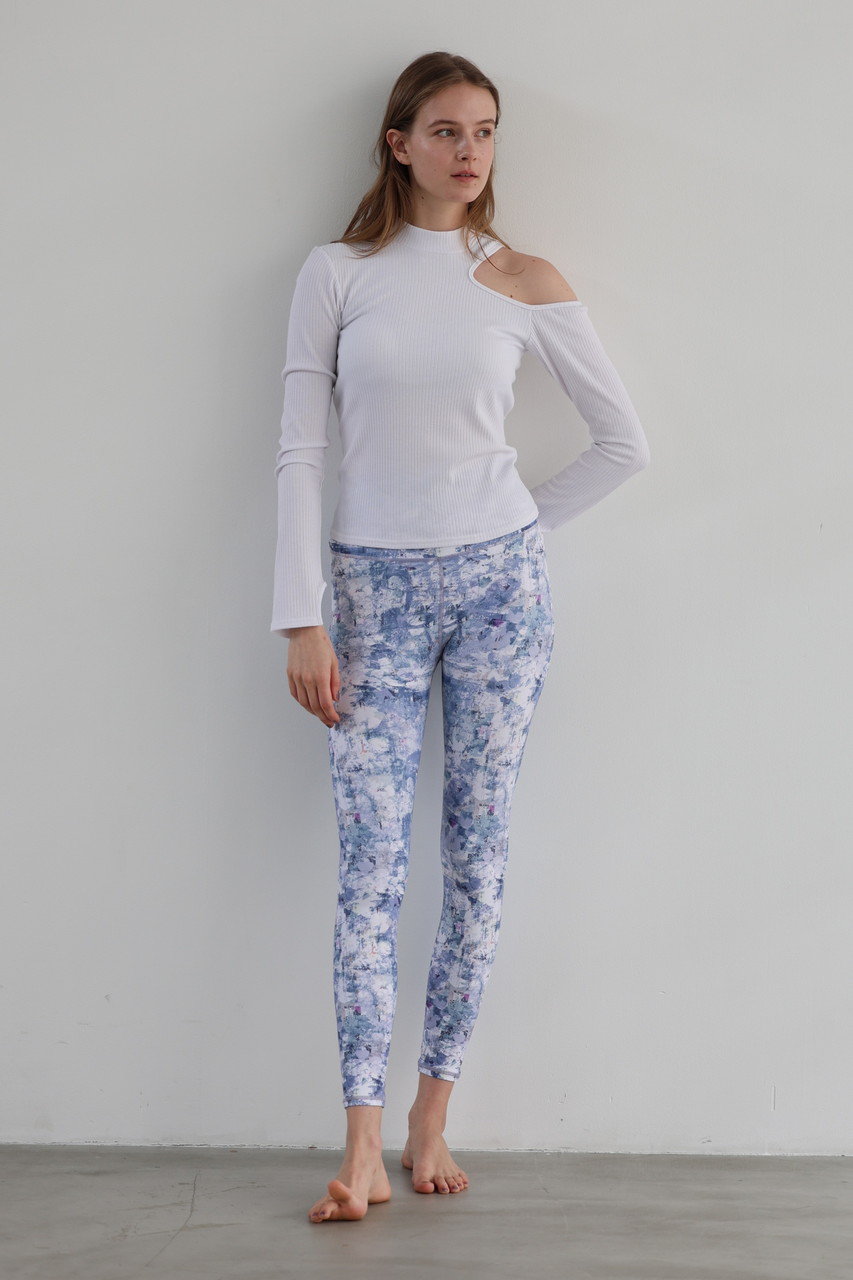 Julier(ジュリエ)｜sandflowerプリントスーパーハイレギンス/ブルー系