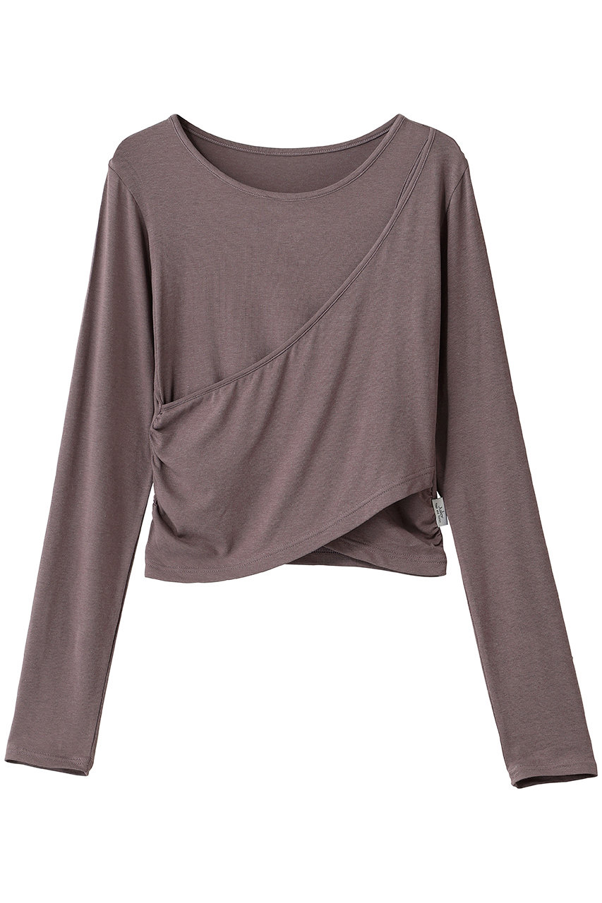 Julier ストレッチベア天竺カシュクールトップス (ピンク, F) ジュリエ ELLE SHOP