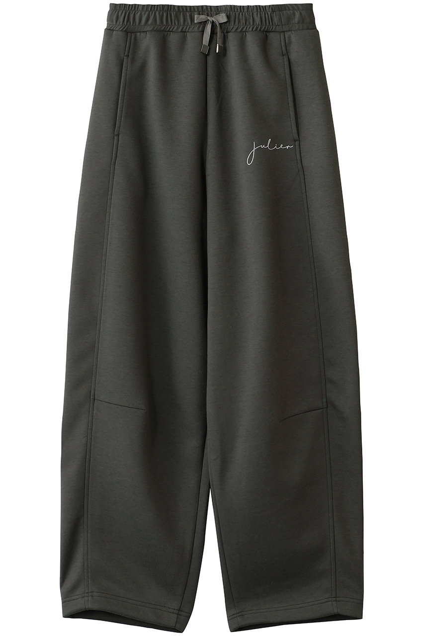 Julier ダブルエアーバレルレッグパンツ (カーキ, F) ジュリエ ELLE SHOP