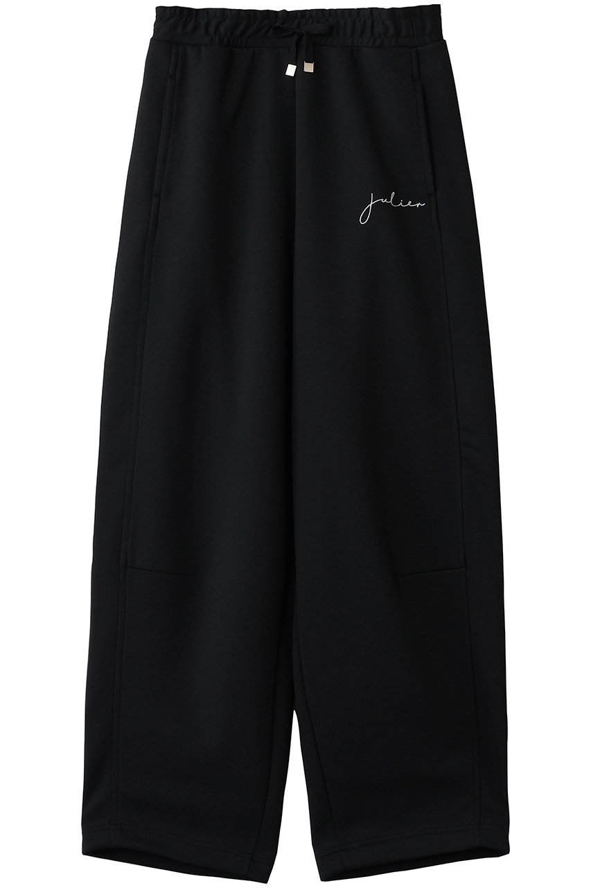 Julier ダブルエアーバレルレッグパンツ (ブラック, F) ジュリエ ELLE SHOP
