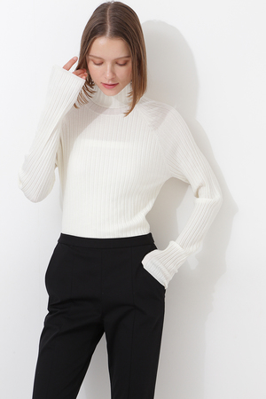 ウールワイドリブプルオーバー