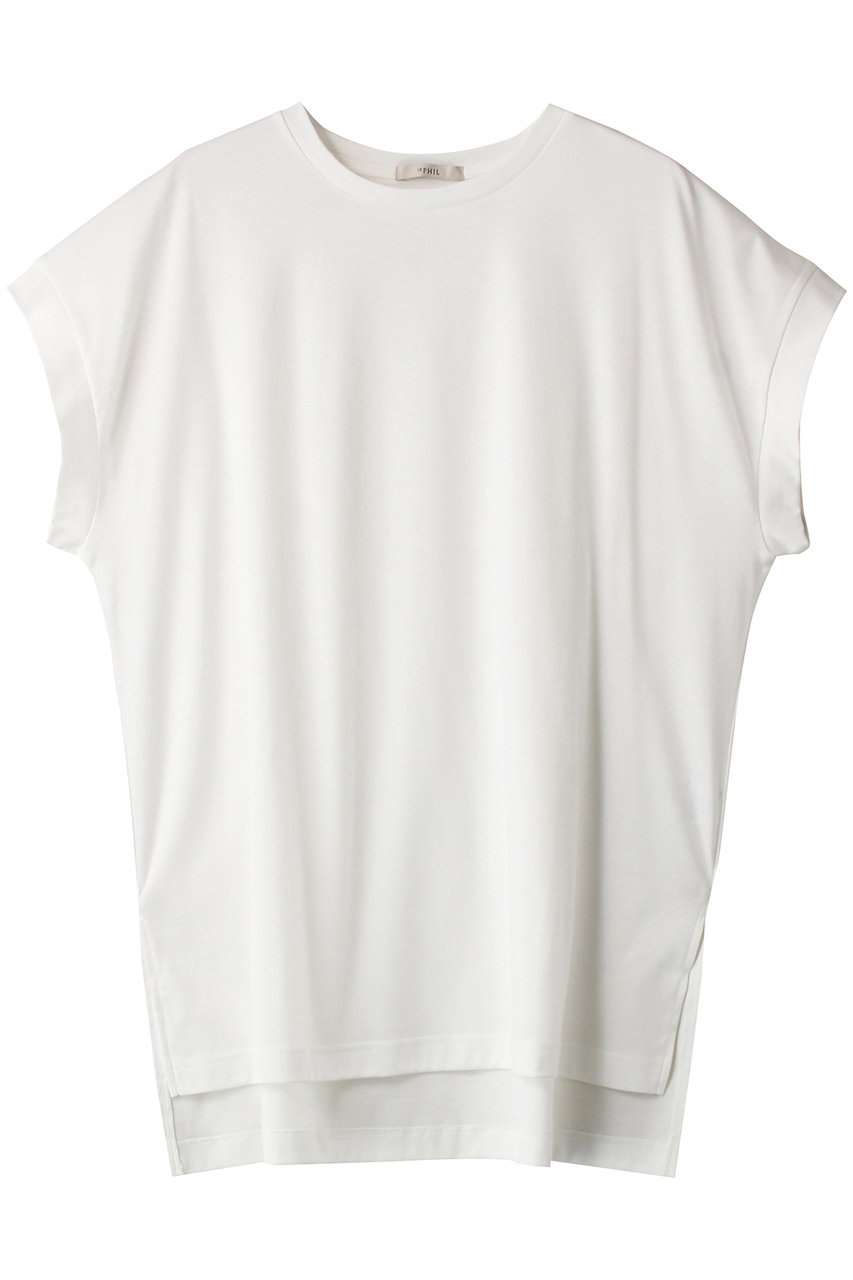 ＜ELLE SHOP＞ LE PHIL コットンスムースTシャツ (ホワイト F) ル フィル ELLE SHOP
