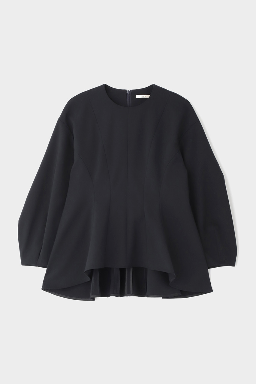 LE PHIL ダブルクロスストレッチブラウス (ブラック, Ｆ) ル フィル ELLE SHOP