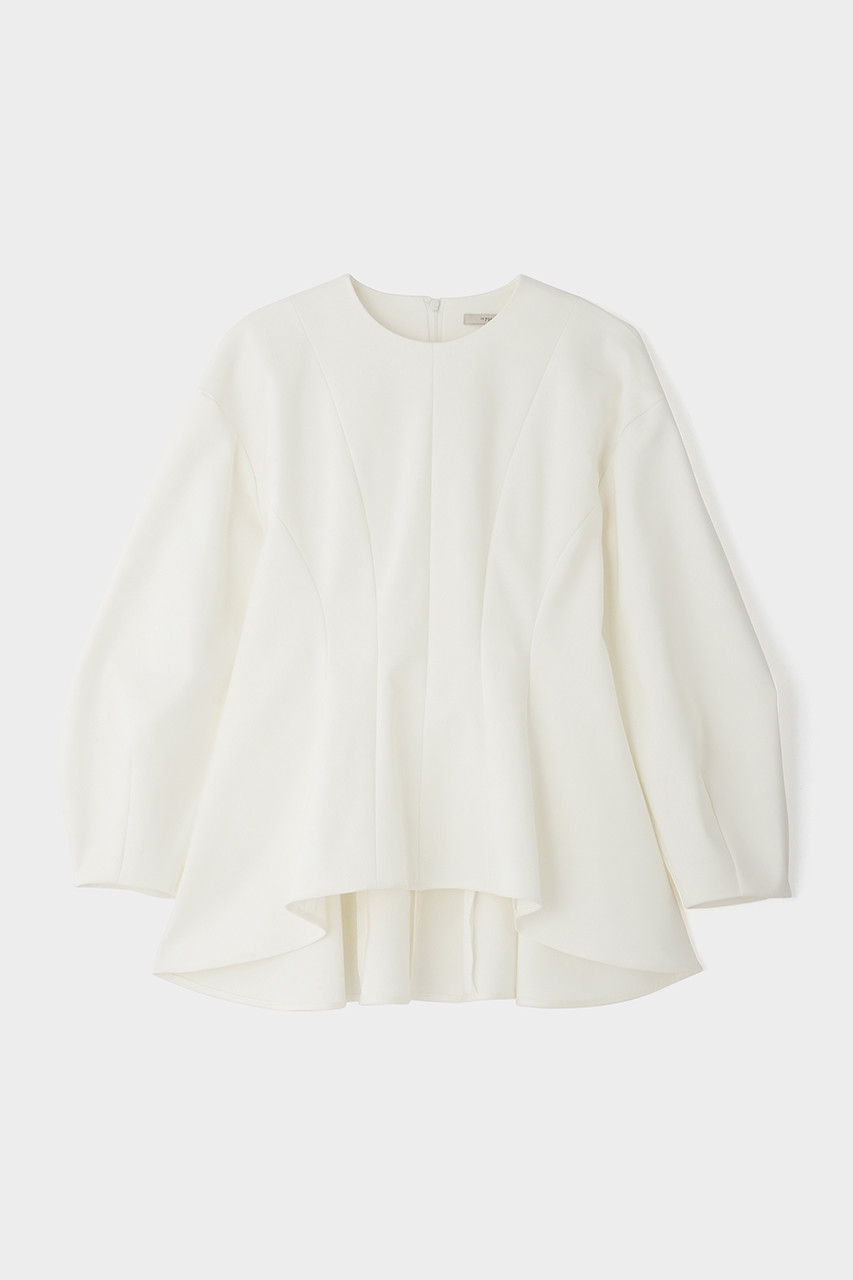 LE PHIL ダブルクロスストレッチブラウス (ホワイト, Ｆ) ル フィル ELLE SHOP