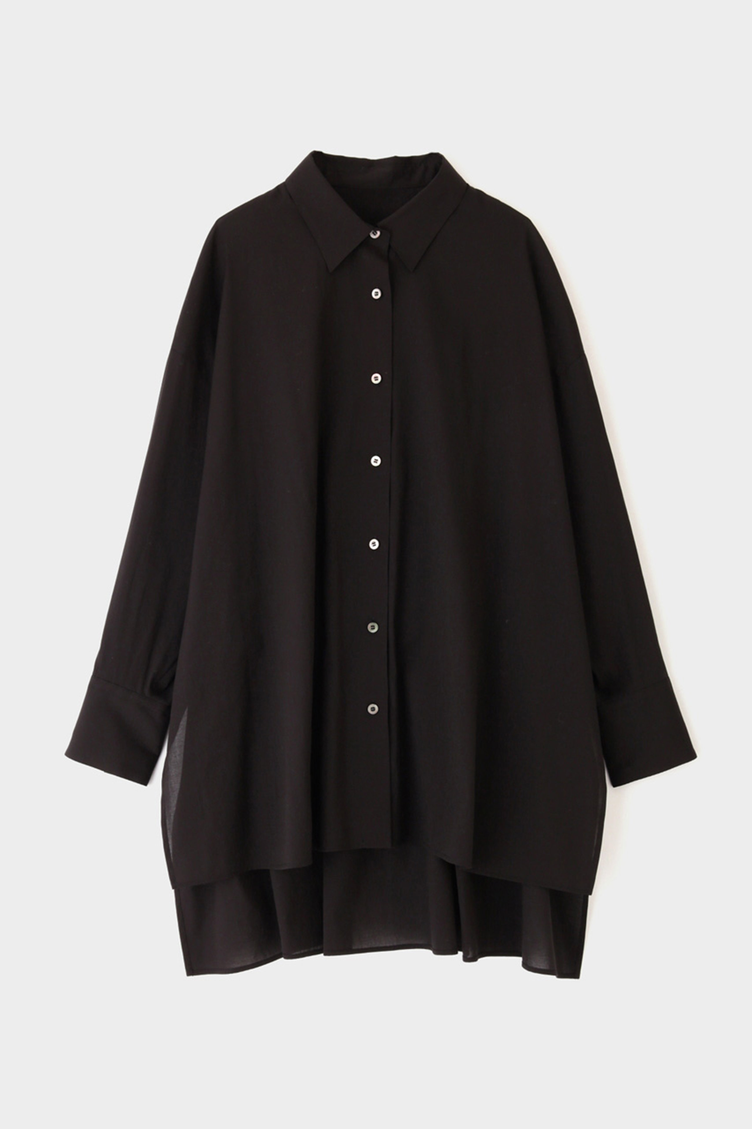 LE PHIL(ル フィル)｜トリアセオーガンジーシャツ/ブラック の通販