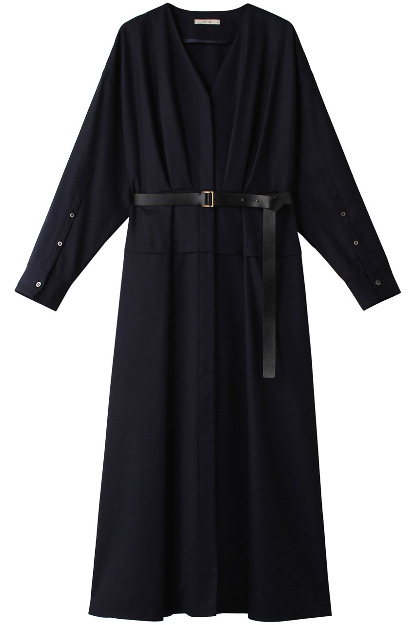 LE PHIL 《LE PHIL》ベルテッドドレス (ネイビー, 00) ル フィル ELLE SHOP LE PHIL 《LE PHIL》ベルテッドドレス (ネイビー, 00) ル フィル ELLE SHOP