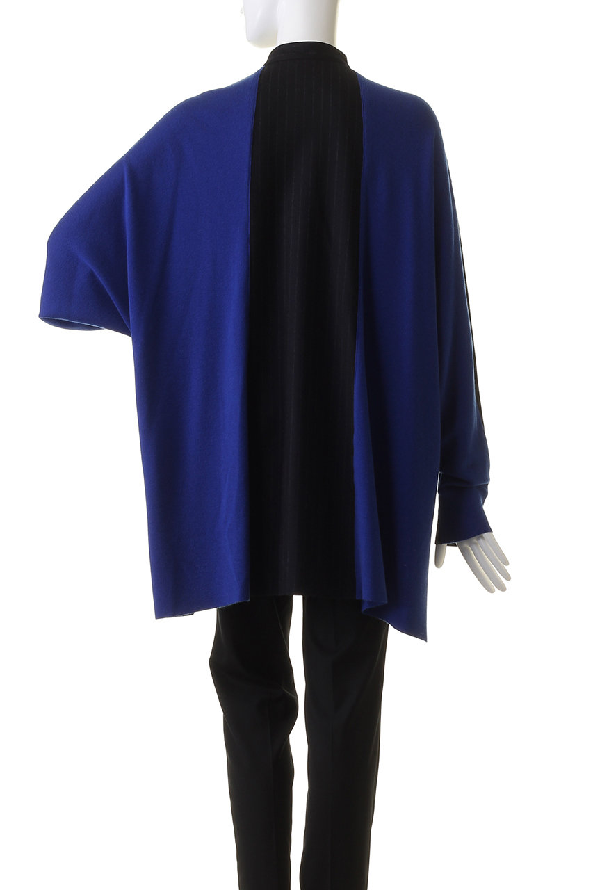 LE PHIL(ル フィル)｜ウールサキソニーニットコンビブラウス/ネイビー  