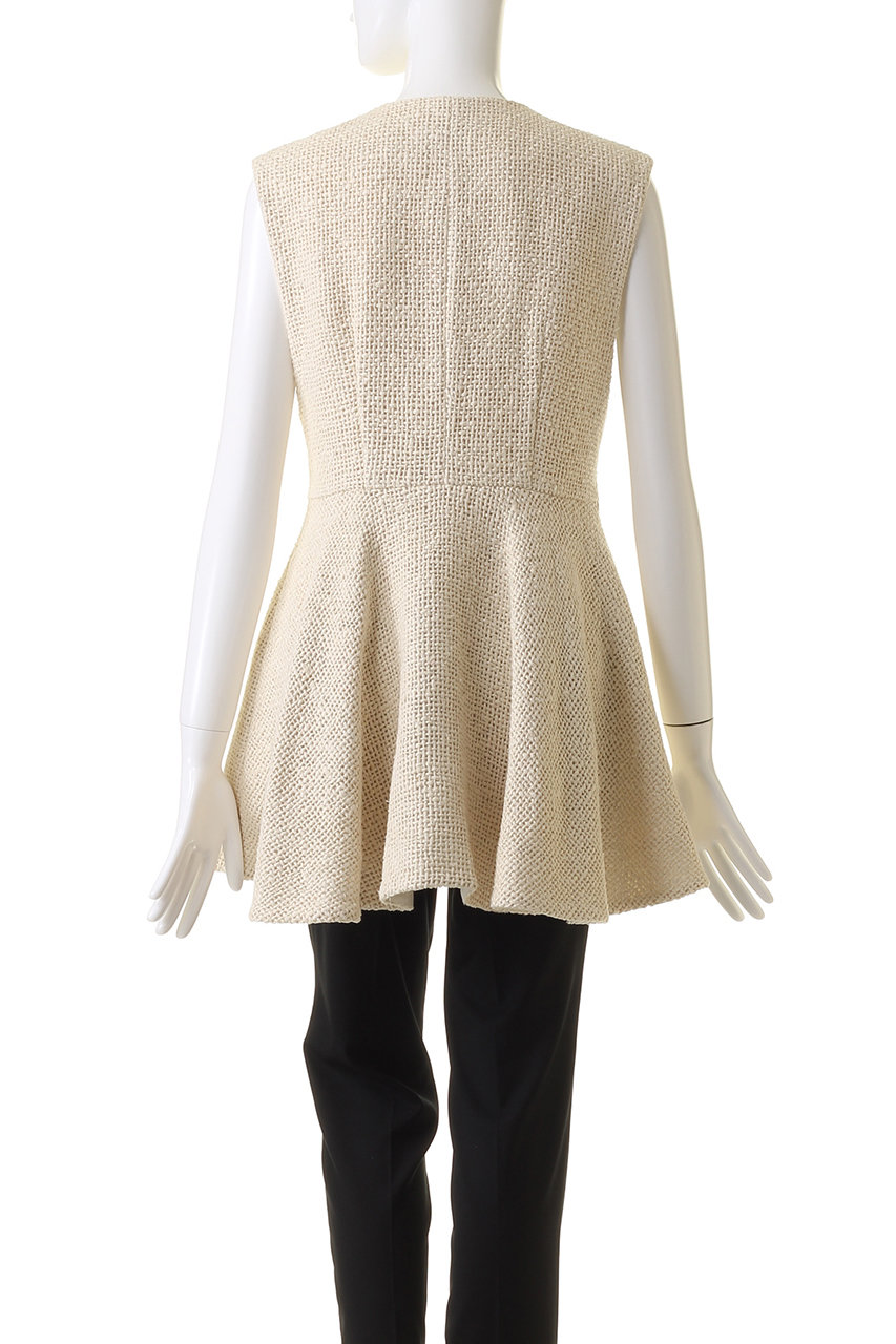 LE PHIL(ル フィル)｜シルクロービングペプラムジレ/オフホワイト の