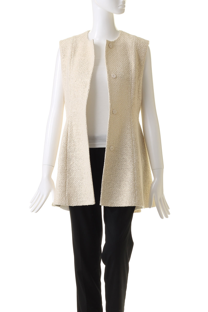 LE PHIL(ル フィル)｜シルクロービングペプラムジレ/オフホワイト の