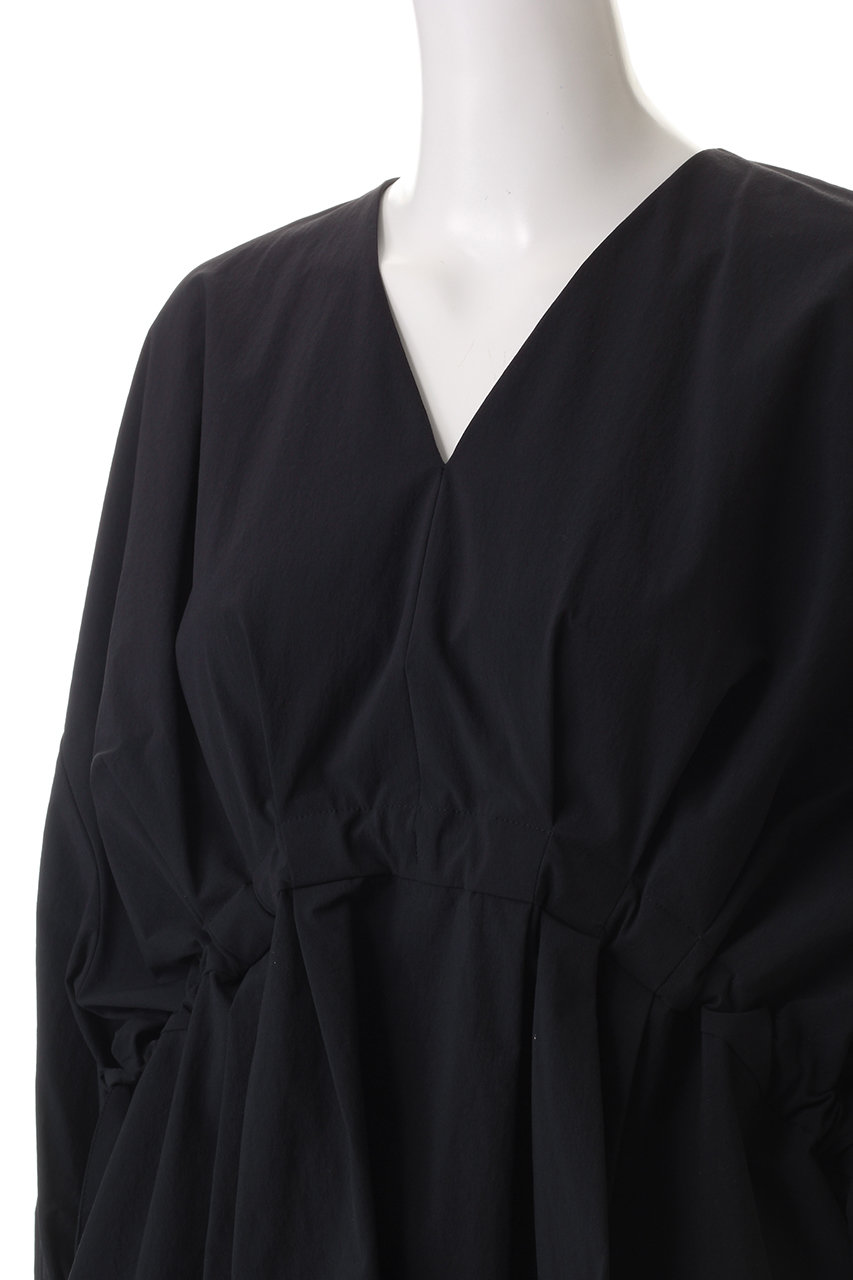 LE PHIL(ル フィル)｜ナイロンストレッチブロードブラウス/ネイビー の