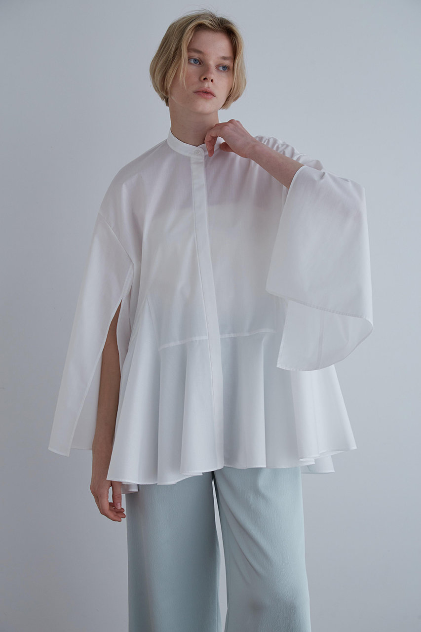 LE PHIL(ル フィル)｜タイプライターペプラムシャツ/ホワイト の通販