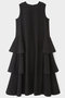 ワッフルプリーツティアードワンピース ル フィル/LE PHIL ブラック
