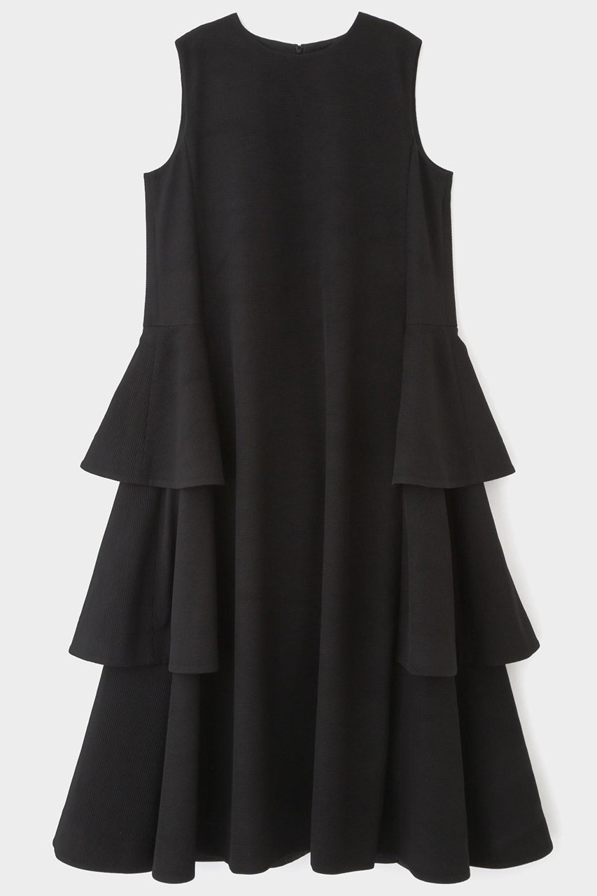 ル フィル/LE PHILのワッフルプリーツティアードワンピース(ブラック/5344240600)