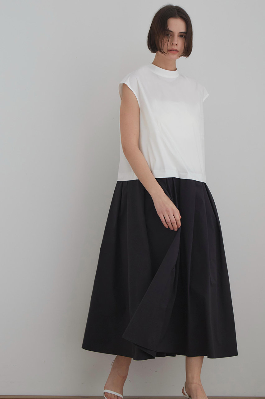 LE PHIL(ル フィル)|SOLOTEXブロードバイカラーワンピース/ブラック LE PHIL(ル フィル)|SOLOTEXブロードバイカラーワンピース/ブラック