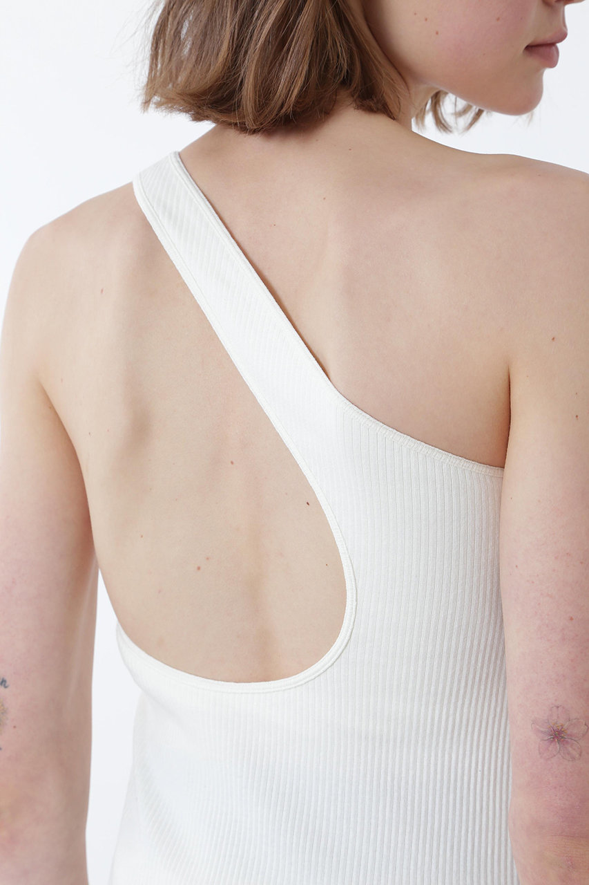 LE PHIL(ル フィル)｜カップインリブワンショルダートップ/ホワイト の