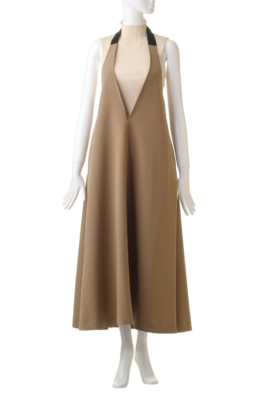 LE PHIL(ル フィル)｜ダブルクロスホルターネックワンピース/ベージュ