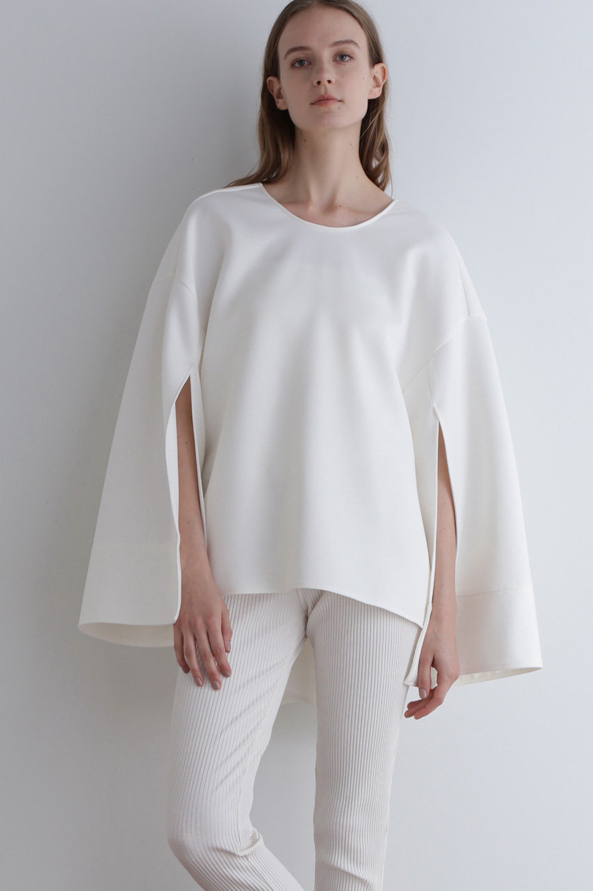 ルフィル le phil リブニットギャザーブラウス ホワイト LE PHIL タイプライターギャザーブラウス（シャツ/ブラウス）｜LE PHIL