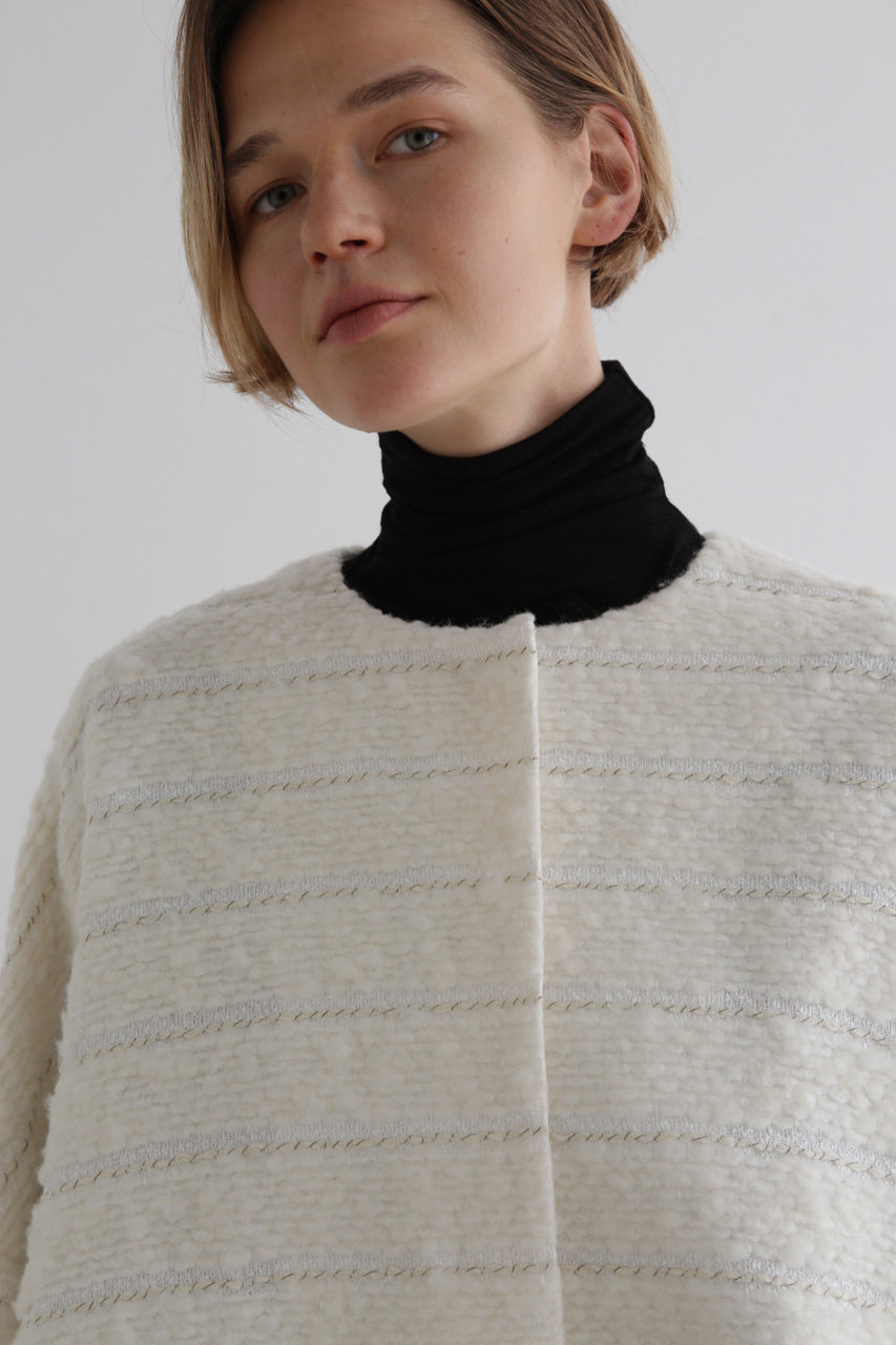 【未使用】LE PHIL ツイード　コート　ジャケット LE PHIL(ル フィル)｜ウールツイードジャケット/ホワイト の通販