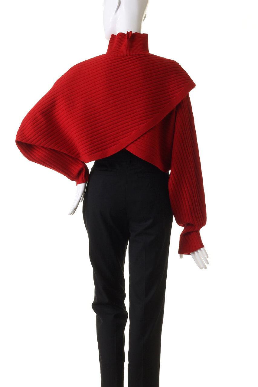 LE PHIL(ル フィル)｜ウールワイドリブクロスニット/レッド の通販