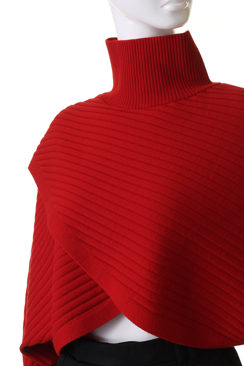 LE PHIL(ル フィル)｜ウールワイドリブクロスニット/レッド の通販