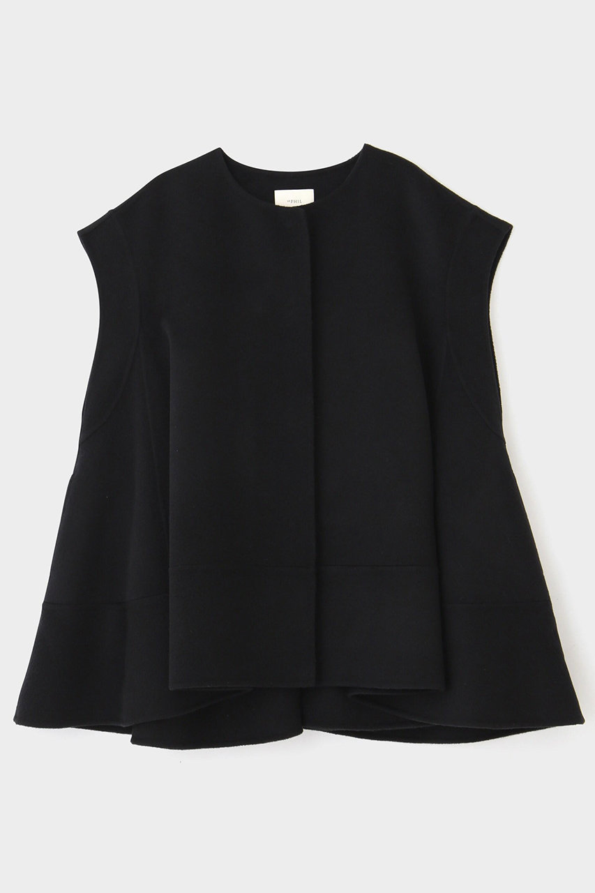 LE PHIL(ル フィル)｜ピュアカシミアフレアジレ/ブラック の通販