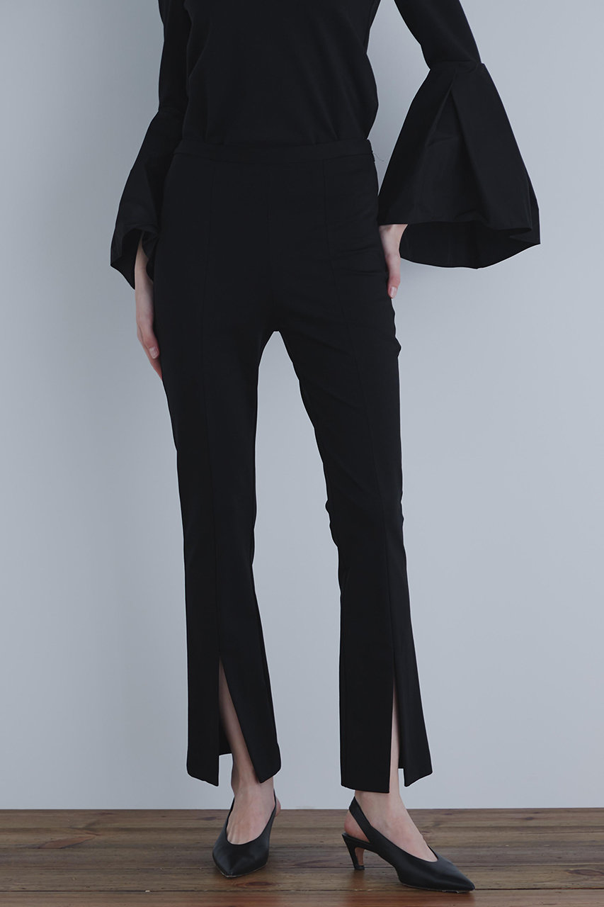 LE PHIL ハイストレッチフロントスリットパンツ(+5cm丈) (ブラック, 2) ル フィル ELLE SHOP LE PHIL ハイストレッチフロントスリットパンツ(+5cm丈) (ブラック, 2) ル フィル ELLE SHOP