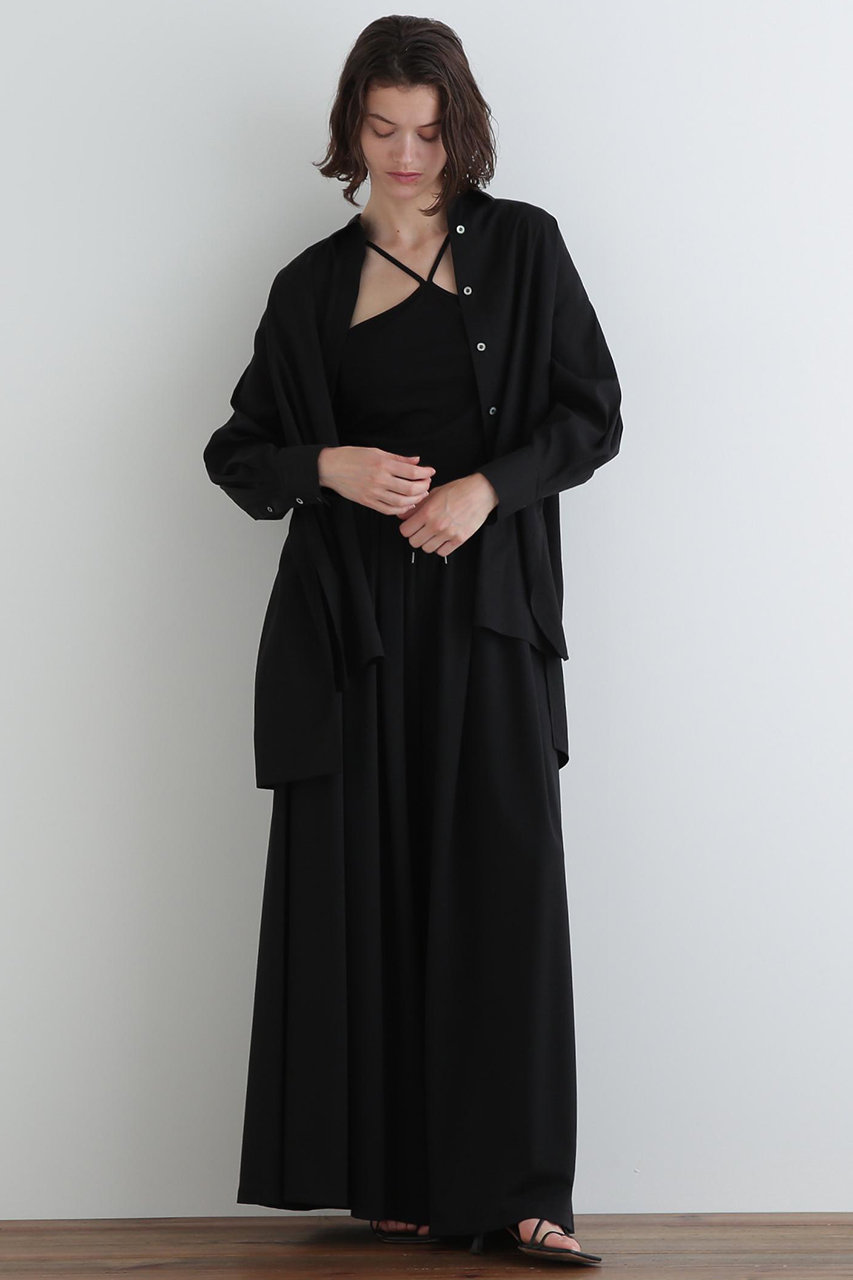 LE PHIL(ル フィル)｜トリアセオーガンジーシャツ/ブラック の