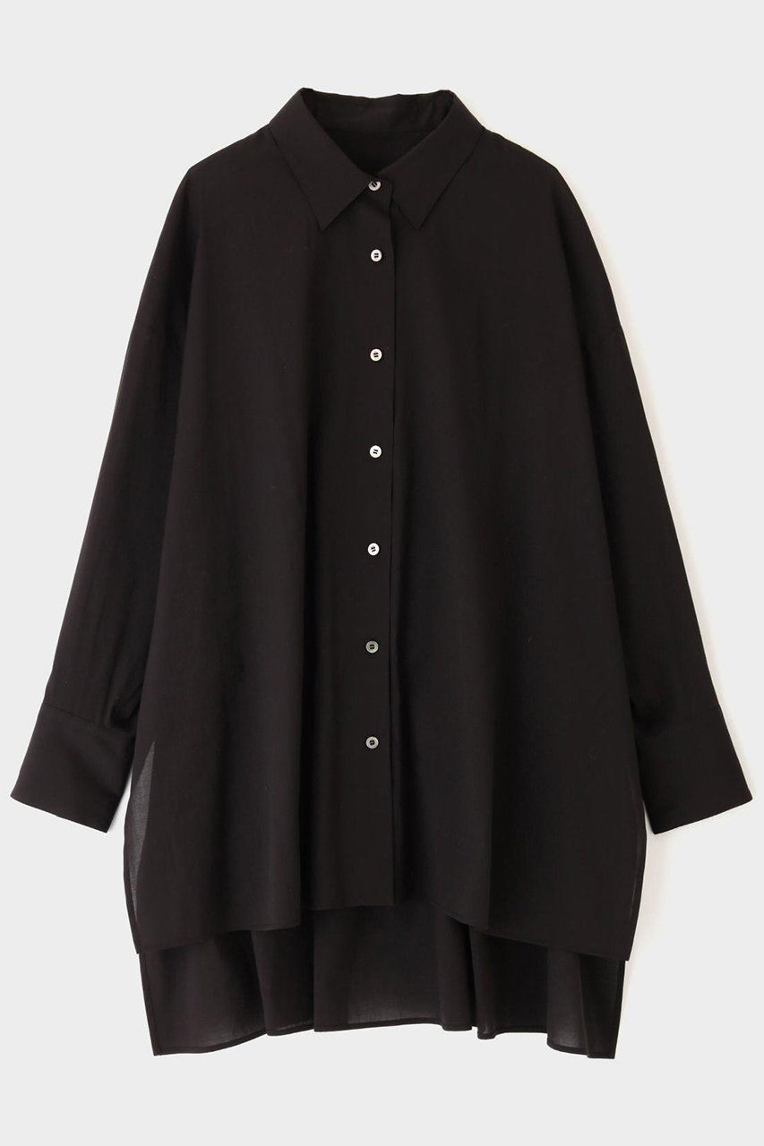 LE PHIL(ル フィル)｜トリアセオーガンジーシャツ/ブラック の通販