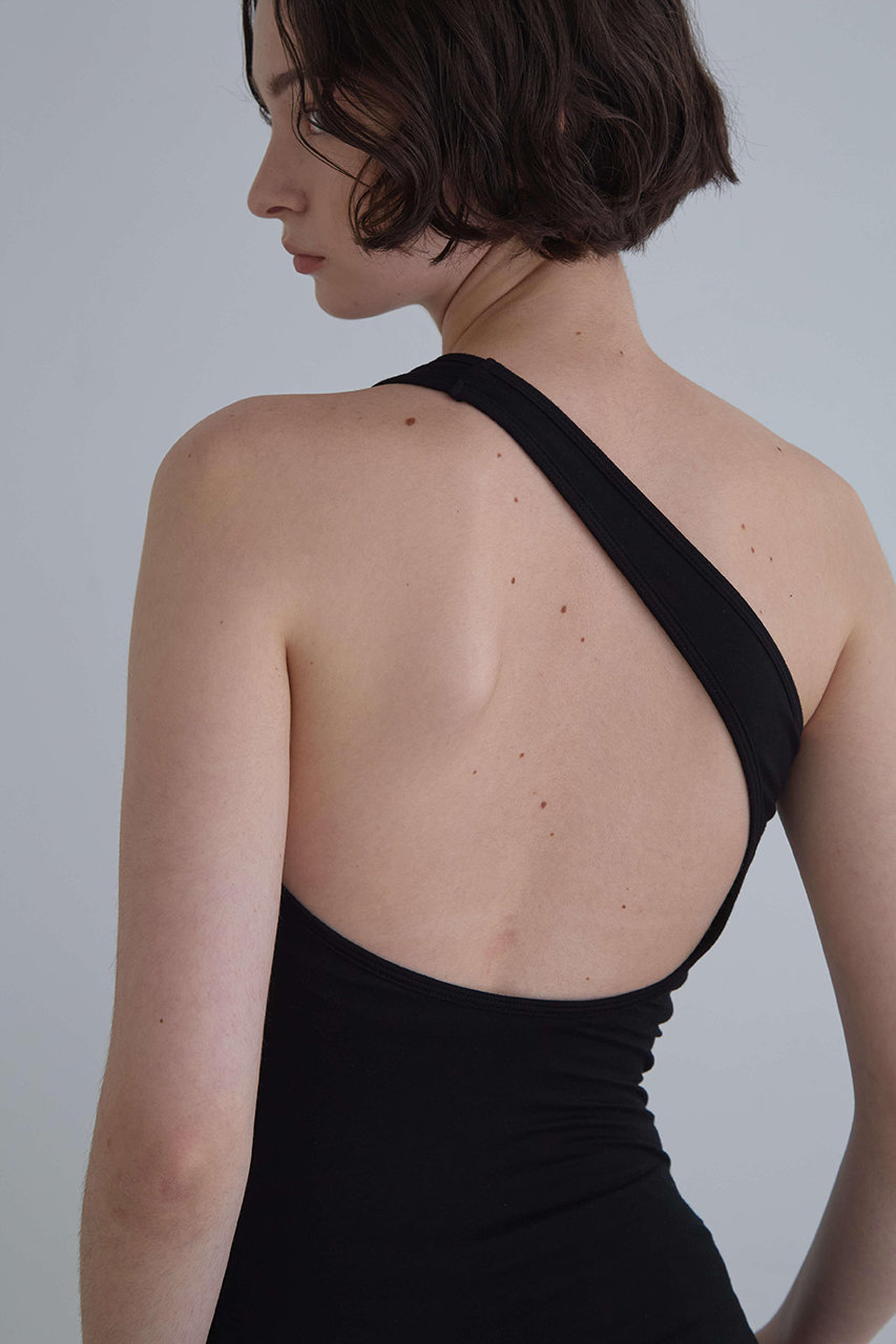 新品 LE フィル)｜カップインワンショルダートップ/ブラック PHIL(ル トップス