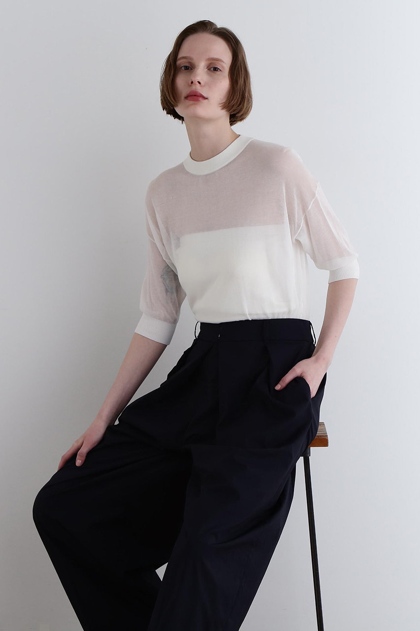 ル フィル/LE PHILのハーフスリーブシアーニット(ホワイト/5345170419)