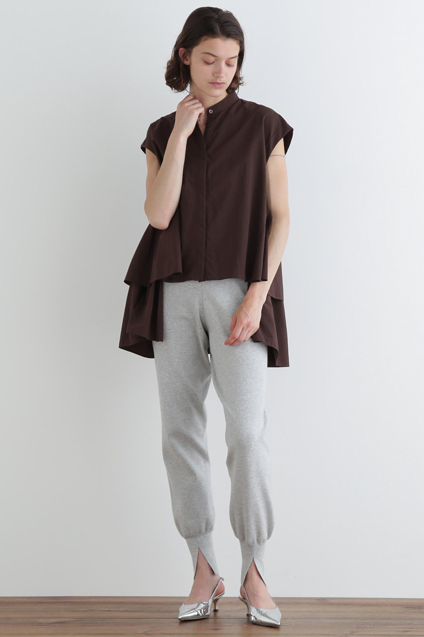【美品】  LE PHIL / ルフィル | 2023SS | バックスリット ツイル ブラウス ベスト | F | ブラウン | レディース 美品】 LE PHIL / ルフィル | 2023SS | バックスリット ツイル